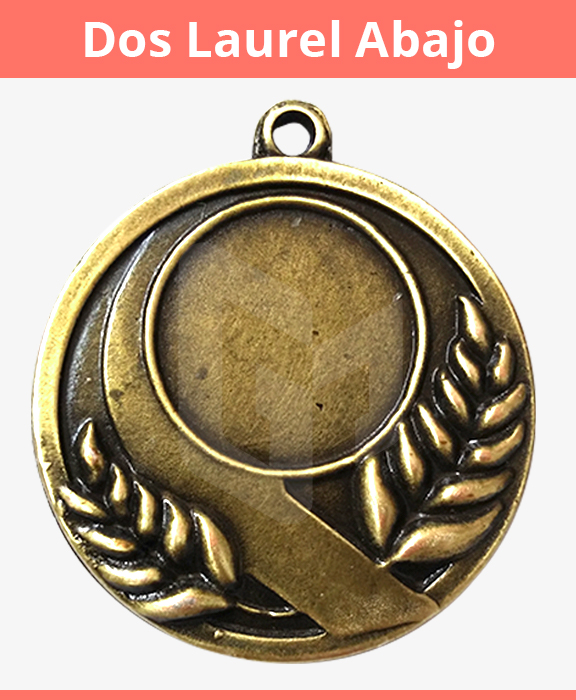 medalla dos laureles abajo