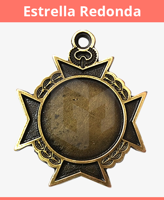 medalla estrella redonda