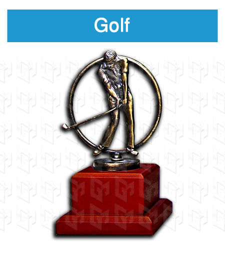 trofeo de golf fundido