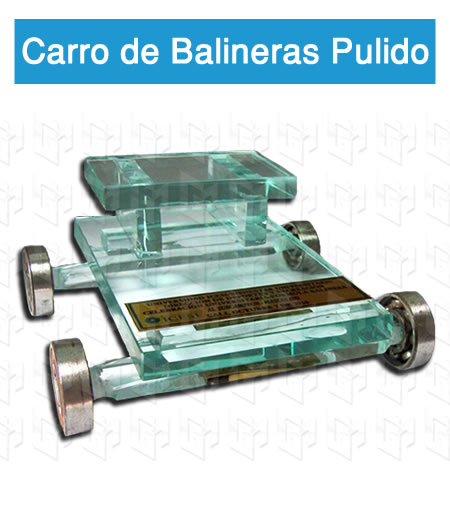carrito de balineras en vidrio pulido